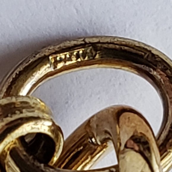 18k Gold Plate Over Brass Scroll Link Heavy Necklace 18" ≈ 32.6 grams - Picture 7 of 7